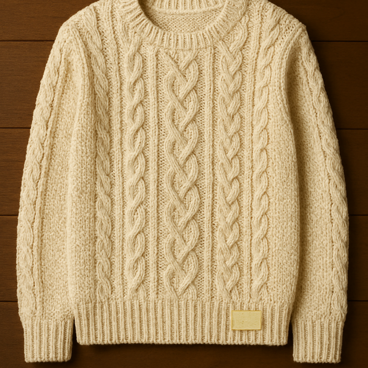 Cable Knit Sweater – Cream Beige