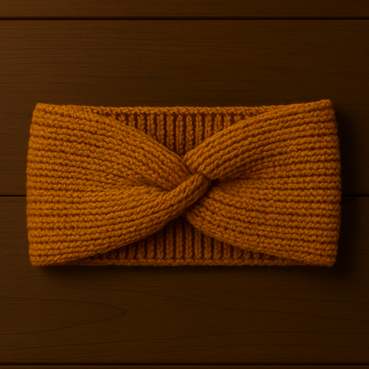 Knitted Headband – Warm Ochre